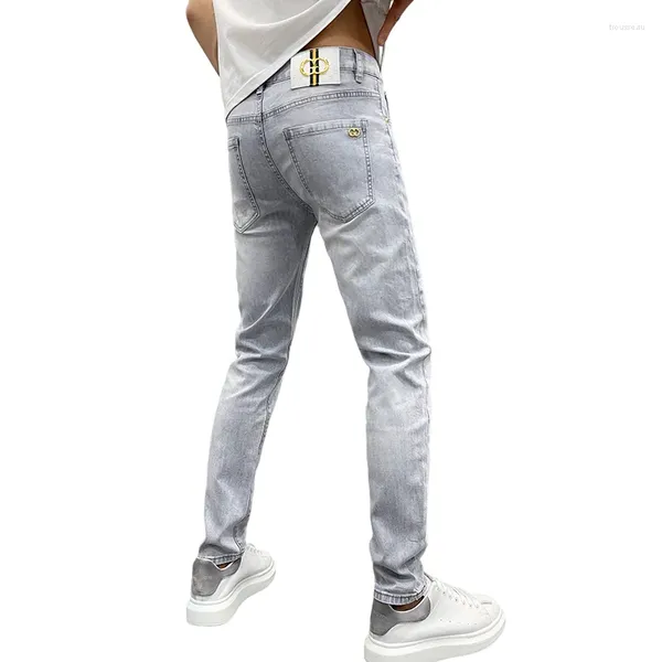 Jeans masculinos de luxo de luxo de luxo masculino Homens casuais soltos calças retas primavera e verão modelos centenas de bens europeus blu