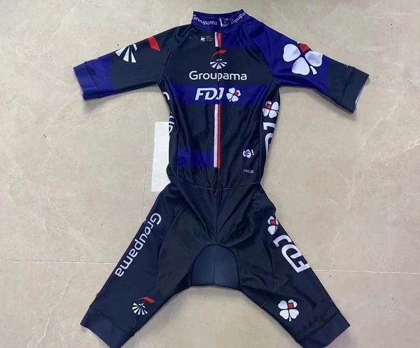 Rennsets Laser Cut Skinuit 2024 Groupama FDJ Team BodySuit Short Cycling Jersey Bike Bike Bicycle Clothing MAILLOT ROPA CICLISMO