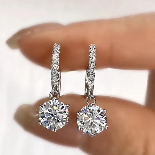 Hoop -Ohrringe DWJ Brilliant 1CT zertifiziert Moissanit Diamond für Frauen Geschenk Real 925 Sterling Silver Top Quality Fine Juwely