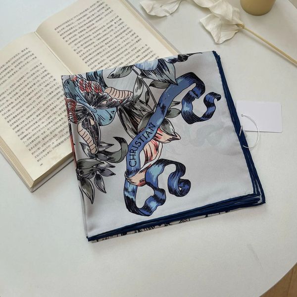 Бренд D Luxury Women Silk Twill Двусторонний печатный шарф