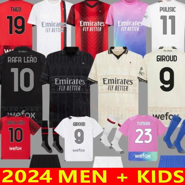 23 24 25 Brial Milans Giroud Soccer Jerseys 2023 Pulisic Theo reijnders camisa Romagnoli rafa leao s.castillejo reijnders loftus-corp-corek masculino+uniforme infantil de futebol uniforme de futebol