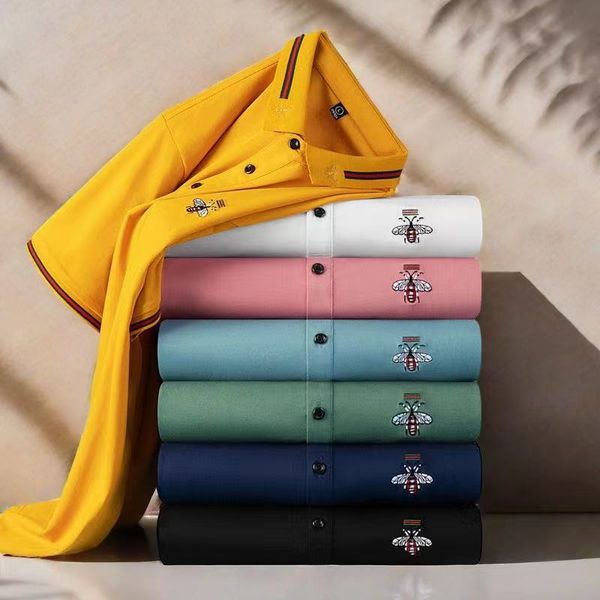 New Spring Luxury Italian Maglietta maschile Designer Polo Shirt High Street Ape carena per api per api di marca da uomo Shirt a 8 colori S-4xl