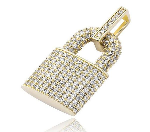 Jóias de luxo Silver Gold Diamond Lock Lock Pingente Colar