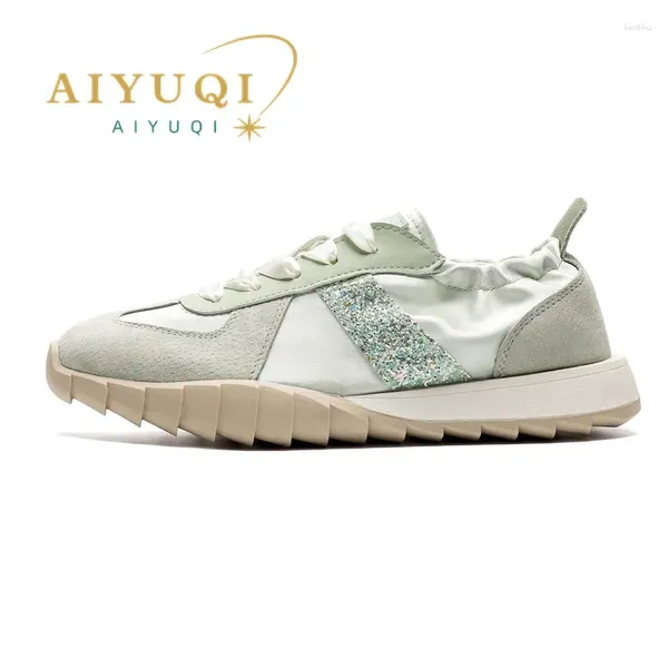 Scarpe casual Aiyuqi Forrest Gump Women 2024 Summer Genuine in pelle Gallet Morale Allenamento morale