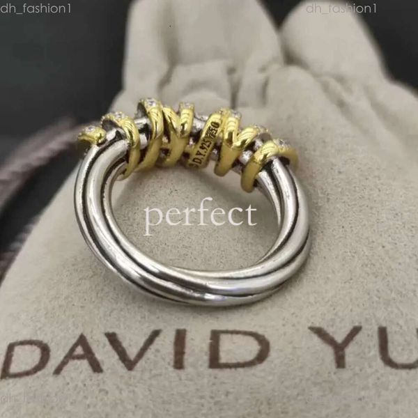 Dy Ring Dy Twisted Designer de bandas vintage David Yurma Jewelry Rings para homens com Diamonds Sterling Silver Sunflower Luxury Gold Plating Engagement 717