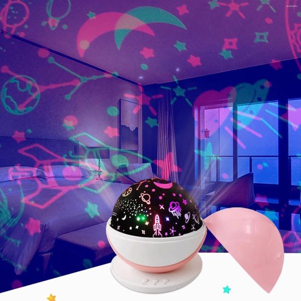 Luzes noturnas Rotatable Projecor Light LEDS Magics Ball com padrões de animais/ estrelas cobre efeito de estágio USB para festa de discoteca