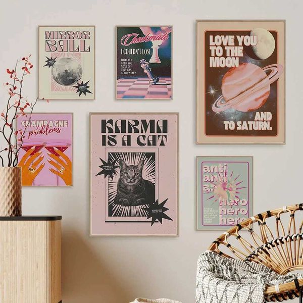 MALEN DRUCKBRUCKE Bestseller Galerie Poster Trend Bar Wandkunst Canvas Poster Retro Girls Schlafsaal Mode Dekoration J240505