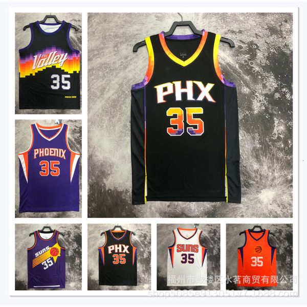 Durant Basketball Jersey Durant Suns Season Black Purple White Orange City Sticked Edition