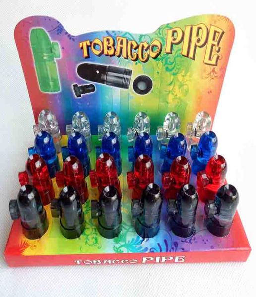 Dispensador de rapé de plástico Rocket Rocket Snorter Smoking Pipe Cigarette Tobacco Pipes 4Colors Dabber Bubblers Bongah Bongs Roll9449378