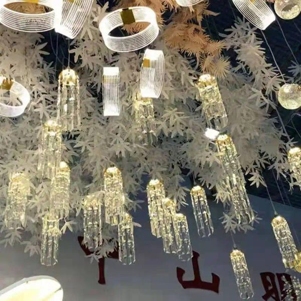 Parti Dekorasyonu Morden Büyük Etkinlik Tavan Asma Aziz Kristal Lamba Işıkları Düğün İçin Set