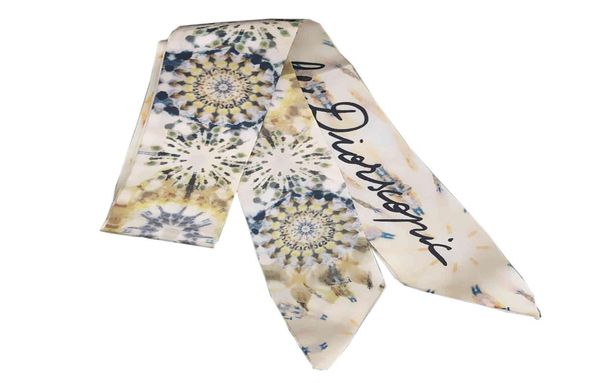 Tinte Malerei Druck großer Luxusfrau Twilly Seidenschalbrand 100cm6cm langer kleiner Kopfschalbeutel Bänder Kerchief Ladies Tie7385499