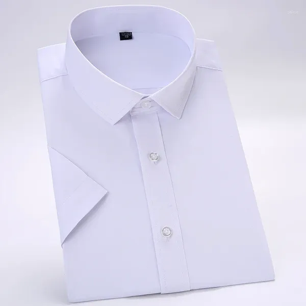 Camicie casual da uomo Summer Short Shor Sold Dress Shirt Uomo Formale Business Sociale Slip White Fit senza tasca anteriore Blu chiaro