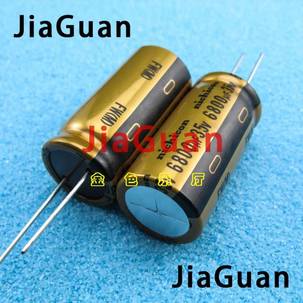 Amplificadores 2pcs Novo Nichicon FW 6800UF 35V 20x41mm 35V 6800UF Capacitor eletrolítico de áudio 35V6800UF Amplificador 6800UF/35V