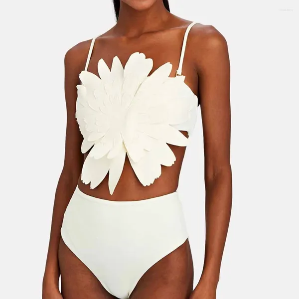 Da bagno da bagno da nuoto da nuoto bikini set floreale tintura tintura in pizzo ritaglio a triangolo stretto micro due pezzi bandage fiore tankini boho bianco