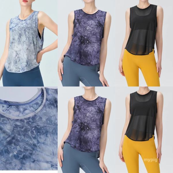 Heißer Verkauf neuer Verarbeitung und angepasste neue Frauen Sport kurzärmeliges Weste Nylon Mesh atmungsaktives Yoga-Top ärmellose T-Shirt