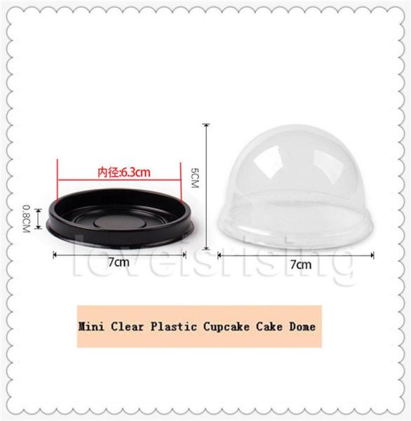 Neuankömmlinge50pcs25Sets Mini Größe Kunststoff Muffin Kisten Cupcake Cake Dome Cupcake Boxes Container Hochzeit Favor Boxen Lieferungen 6052835