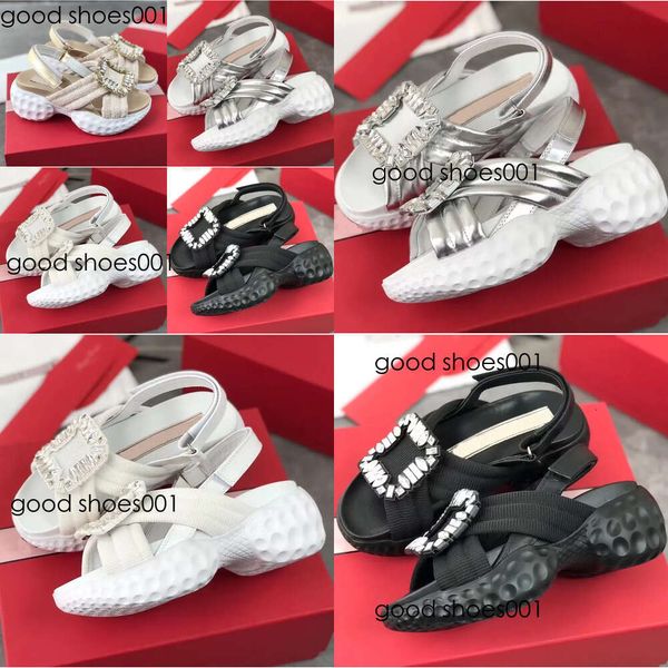 Sandali di suola spessa Classica Crystal Square Crystal Platform Crystal Platfort Casual Platform Shoe di design di lussuose scarpe da designer di lussuoso sandalo di alta qualità originale