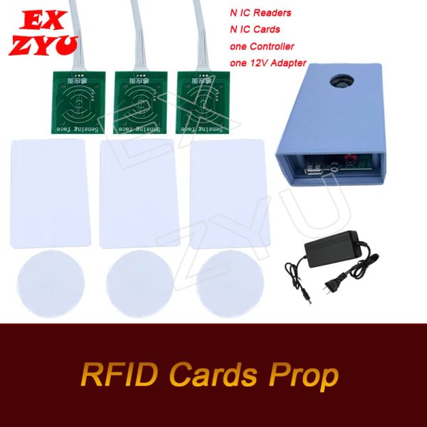 Cartão de cartão RFID Prop Real Life Escape Room Game Place Card nos sensores de cartão certo para escapar da sala