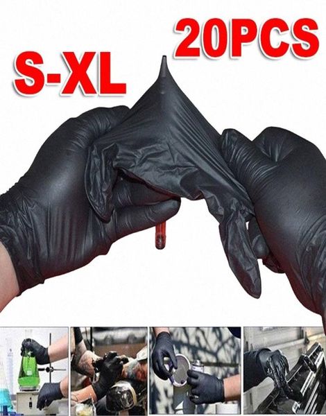 20pc SMLXL Tek Kullanımlık Yumuşak Siyah Lateks Dövme Eldivenleri Nitril Lateks Steril Kalıcı Dövme Eldiven Aksesuarları P1ED5585320