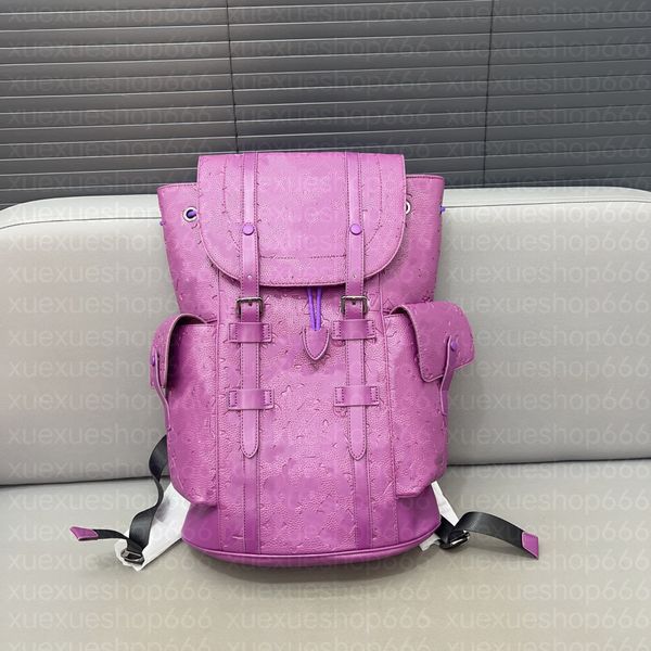 Bolsas de designer de luxo mochila masculina Christopher letra em relevo Backpack Unissex Lager School School Casais Sacos de viagem sacolas escolar