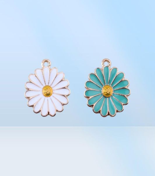 Nuovo arrivo in blocco 100pcslot smalto margherite ciondoli a fiore pendente 1821mm oro 2 colori per opzione7242397