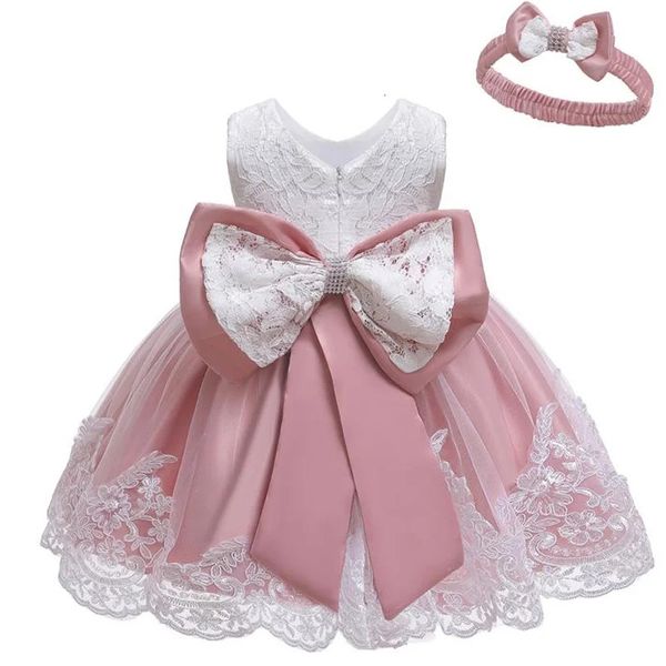 Fashion Princess Kleid für Mädchen Kostüm 1. Geburtstagsfeier Kinder Spitzen Vestidos 024 Monate 240428