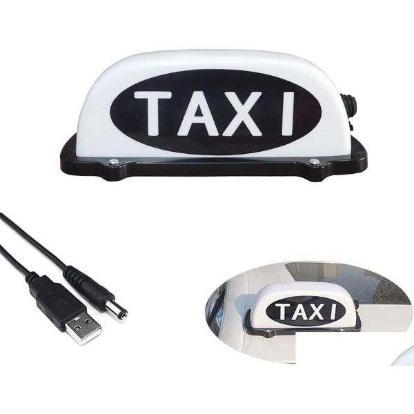 Luci decorative Circar Taxi Segno di taxi Tetto Luce Indicatore ricaricabile Waterproof Facile da usare con consegna a goccia Mobili motociclisti Dh9if