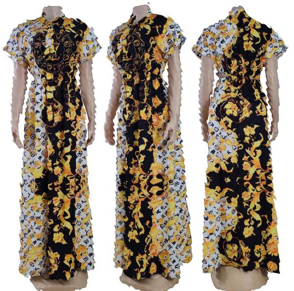 Leopard maxi veste mulheres mangas curtas de luxo de luxo vestido de designer de verão roupas femininas