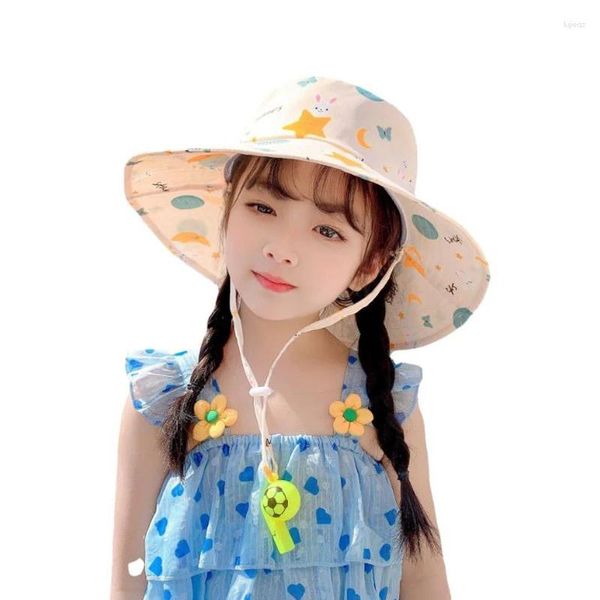 Beretti Doit Summer Whistle Baby Kids Cappellini di secchio traspirante Brim BRIM Sun Panama Cap Boy Girl Outdoor Beach Fisherman Cappello