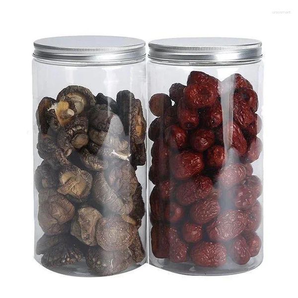 Garrafas de armazenamento JARS garrafa creme de 1000 ml de cozinha plástico cosmético 3pcs recipientes alimentos embalagens claras jarro de biscoitos vazios