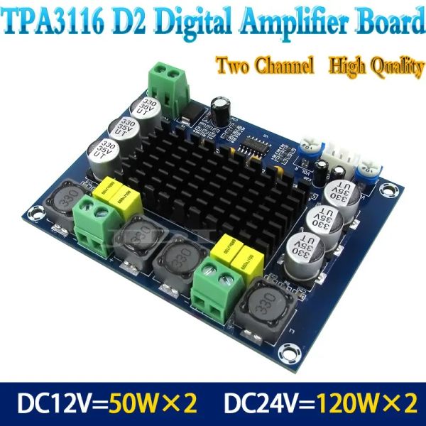 Amplificador Novo TPA3116D2 DualChannel Estéreo de alta potência Digital Audio Power Amplifier Board 2*120W