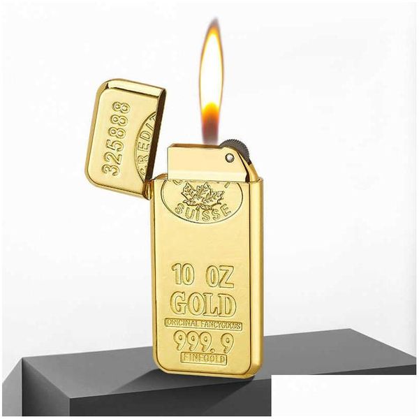 Lighters novidade de tijolos de ouro fino Acessórios para fumantes leve