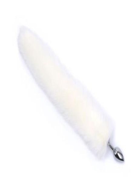 Анальная заглушка с большим настоящим хрустальным хвостом Fox Metal Butt Pare Pare Sex Toys Erotic Cosplay Tail 3 размер для выбора Drop C1907444601
