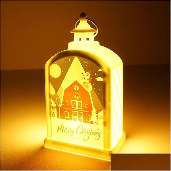 Decorazioni natalizie sublimazione a led Lantern Light Plastic Plastic Ornament Delivery Delivery Home Garden Festive Party Forniture DHRCH