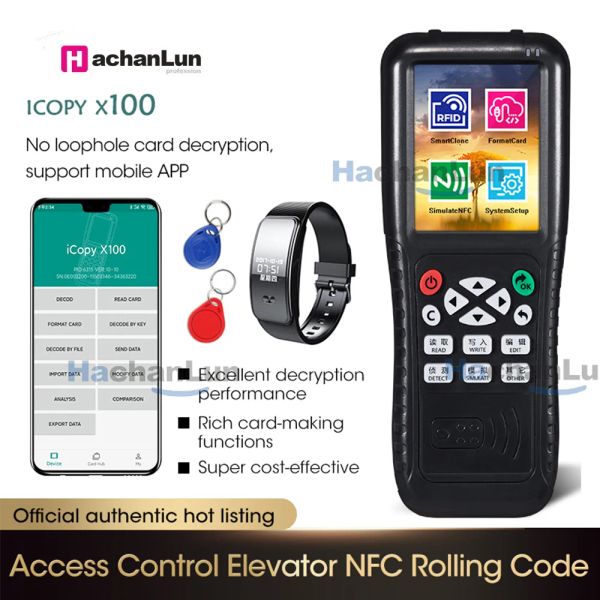 Cartão Novo App Decodionamento de App RFID Duplicador Copiador Escritor para 13,56MHz 125kHz Função NFC independente para pulseira de telefone celular