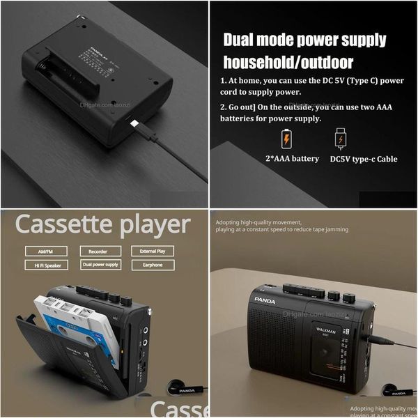 Годовой театр Player Player Portable Tape AM/FM Radio Retro Cassette Music offerer