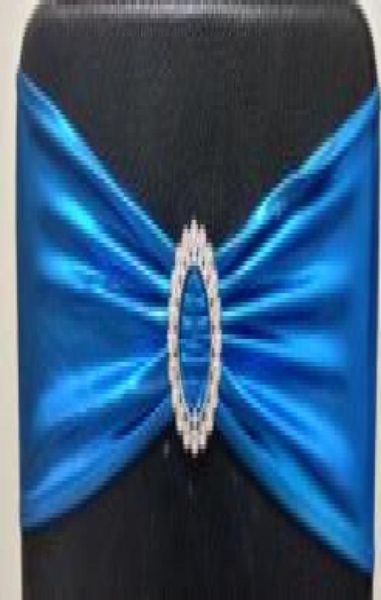 Sedia spandex in argento in argento metallico Bande di telai Royal Blue Purple Rosa Copertura Pesca per feste di nozze Decor8296797