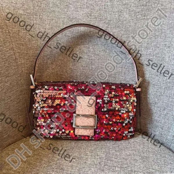 Bolsa de baguete de ombro de grife para mulheres de alta qualidade de luxo Moda Bolsas de lantejoulas de lantejoulas novas bolsas Bling Bolsa Bolsa 769