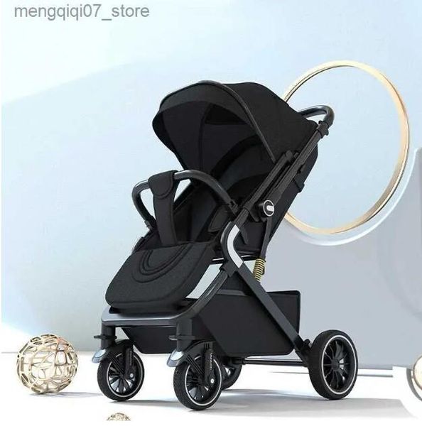 Passeggini# ad alto paesaggio Assorbimento di shock per bambini passeggini da viaggio portatile Pram di piegatura e sdraiati in entrambe le direzioni