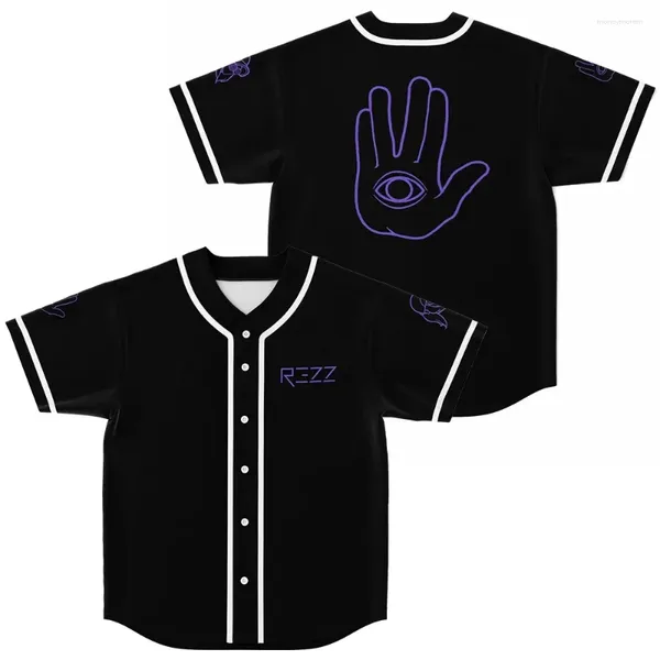 Camicie casual maschile Vac sillaba elettrica in loco rezz Jersey harajuku sottile abbottonatura uniforme da baseball uomini/donne per festival EDM