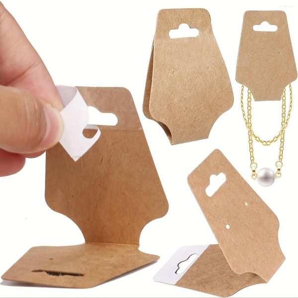 Bolsas de jóias 50pcs Kraft Paper Display Card adequado para venda de preços colar de pulseira DIY