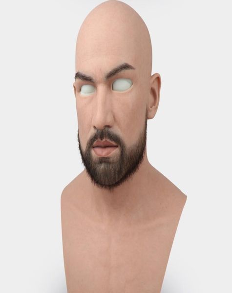 Máscara de silicone adulto realista de látex masculino para máscara de festa de festa de cosplay de homem fetish fetish real skin9348494