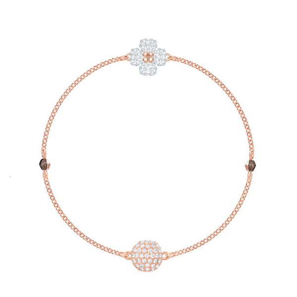 Neckless für Frau Swarovskis Schmuck passen passende schwarze und weiße doppelseitige Klee unsichtbarer Magnetschnalelarmband Weibchen Schwalben Element Kristallarmband Fem