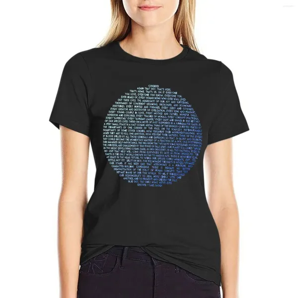 Kadın Polos Soluk Mavi Dot Carl Sagan Klasik T-Shirt Estetik Giysiler Gömlekler Grafik Tees Kadınlar İçin Sıkı