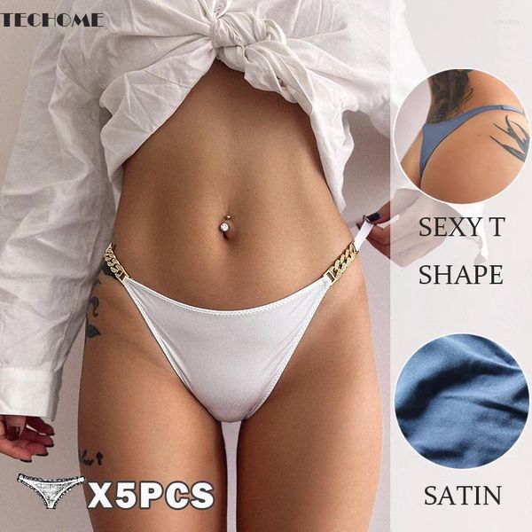 Panties femininas Techome 3/5pcs Women Diamond Chain T Pants Sexy Summer High Cut Briefs tangas