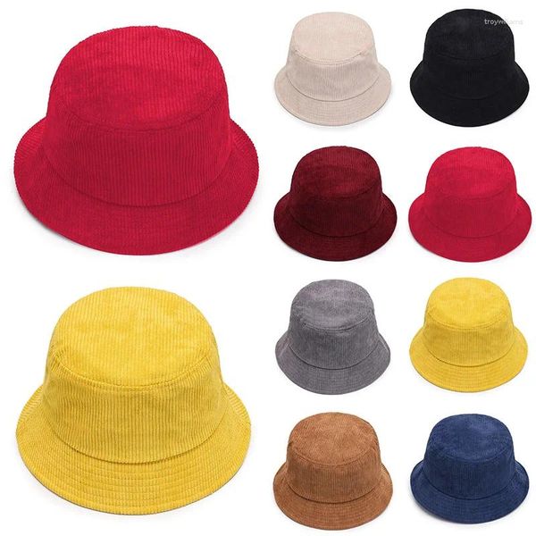 Beretti autunno inverno vellutoy cappello di secchio solido da donna color uomo pescatore al cappello dell'anca pieghevole bob u panama pesca 2024