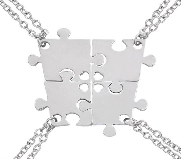 Collane a sospensione 4 pezzi set di buoni amici serie show love puzzle collana geometrica unisex amicizia amica gioielli selezione 5116450