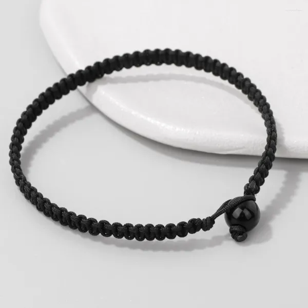 Braccialetti di fascino uomo uomo agata nera con la moda intrecciata intrecciata in pietra naturale in pietra naturale per donne gioielli da ragazza