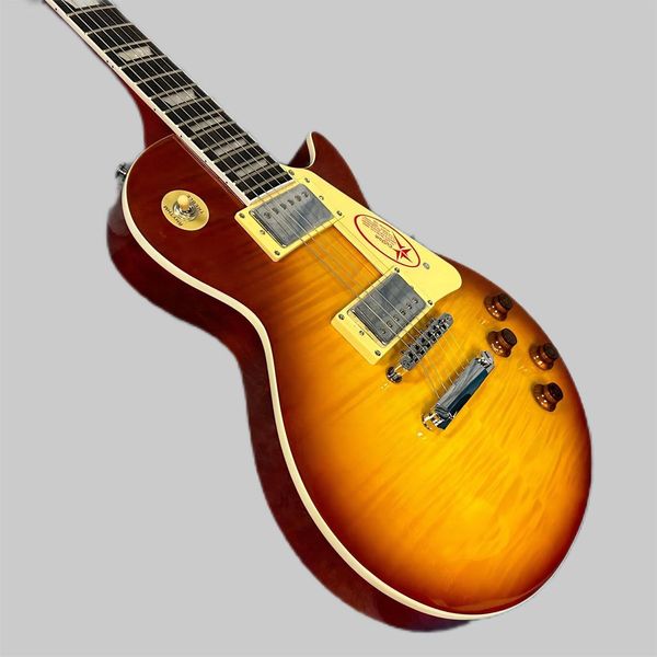 Standard -E -Gitarre, Mahagoni -Körper, Tiger -Maple -Top, Vintage Sun Blast, Rosewood Fingerboard, 24 Versand, kostenloser Versand 2569