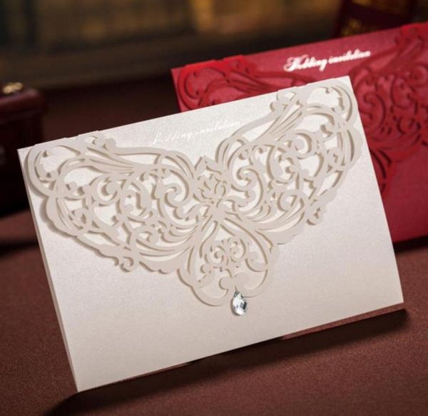 White Laser Crystal Crystal Wedding Valentine039s Cards de convites para festas noturnas e envelopes Cartão festivo 7237231